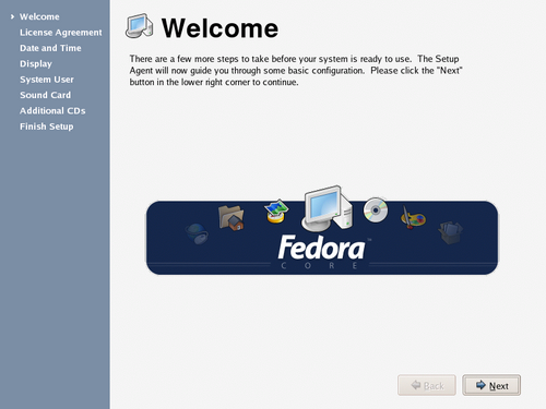 
	  Welcome screen.
        