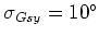 $\sigma_{Gsy} = 10\rm ^{\circ}$